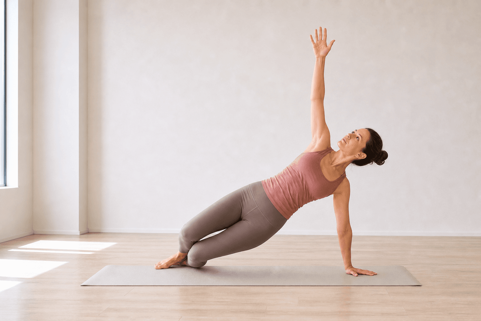 Core Strength Yoga in supported side plank